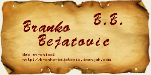 Branko Bejatović vizit kartica